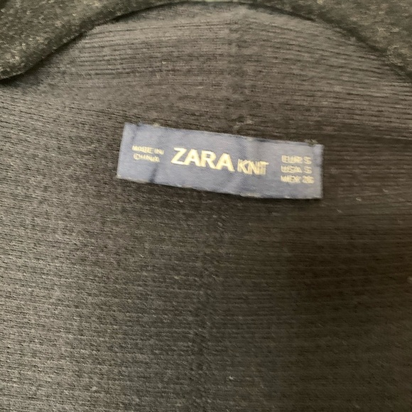 Zara Knit Waterfall Open Front Cardigan Black Sm - Picture 6 of 9